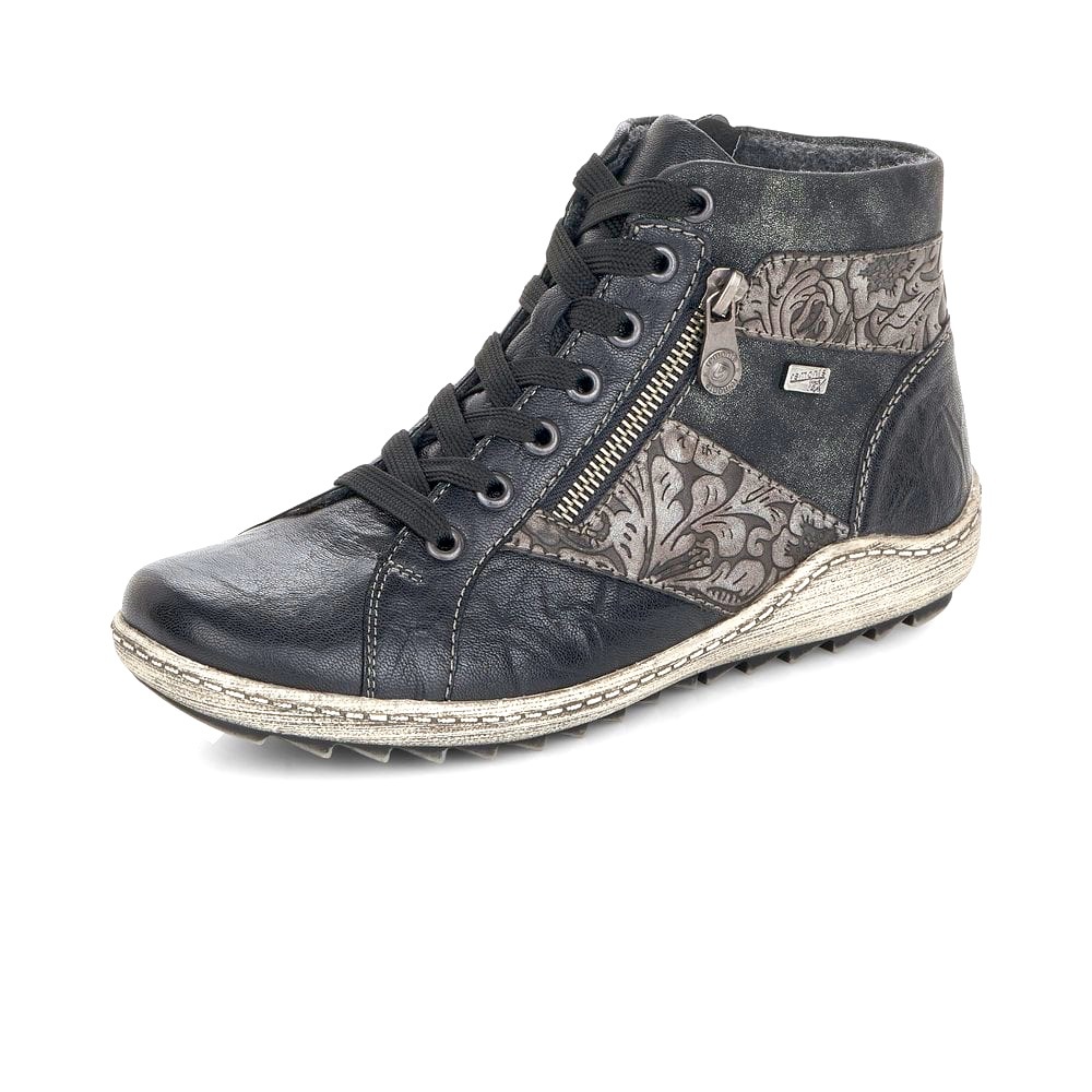 Remonte Women's Ankle R1497 Zipper Lace Up Floral Sneaker Boots Size EU 42 US 10